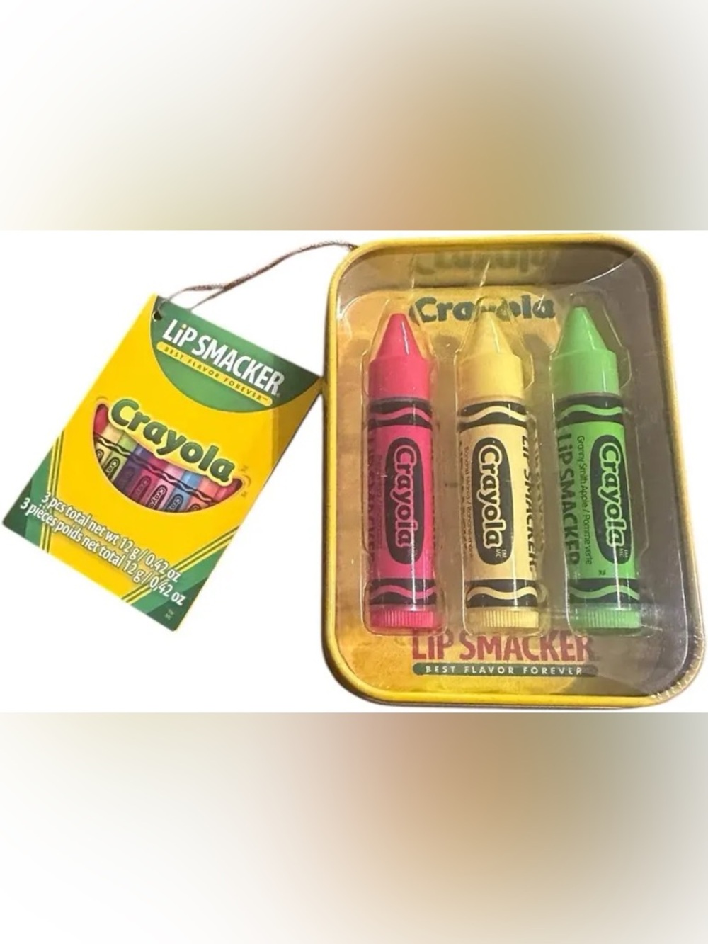 Lip smackers x Crayola 3pcs set in tin